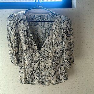 Reformation Snakeskin Fitted Blouse